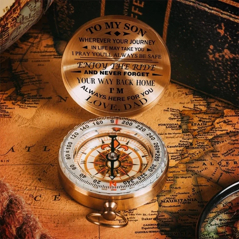 

Dad To Son Enjoy The Ride Compass Copper Compass Christmas Gift for Son Vintage Style ALS88