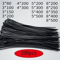 100pcsbag self locking plastic nylon tie black white industrial cable tie fastening ring organize cables wire fixing