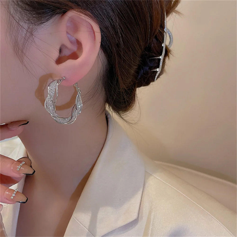 

New Trendy Geometric Twisted Thick Hoop Earrings Fashion Gold Color Big Round Circle Earrings for Women Punk Hiphop Jewelry Gift