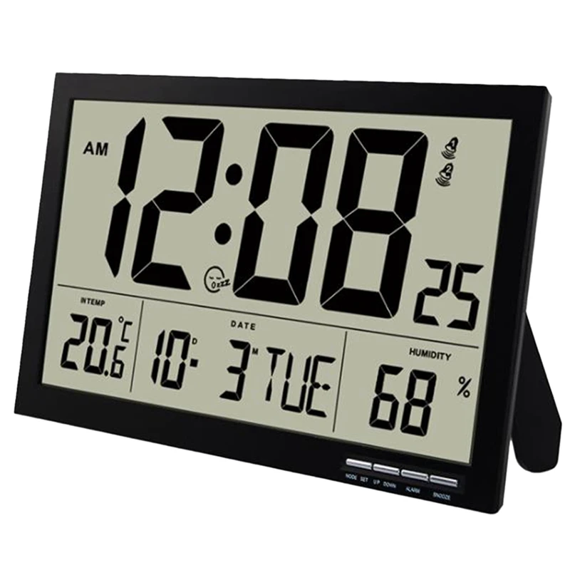 

Настенные цифровые часы, с температурой и влажностью, день недели, радио часы, легко читать, температурный Будильник