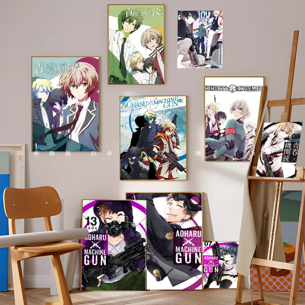 Классические постеры с фильмами Aoharu X Machinegun винтажные наклейки для декора