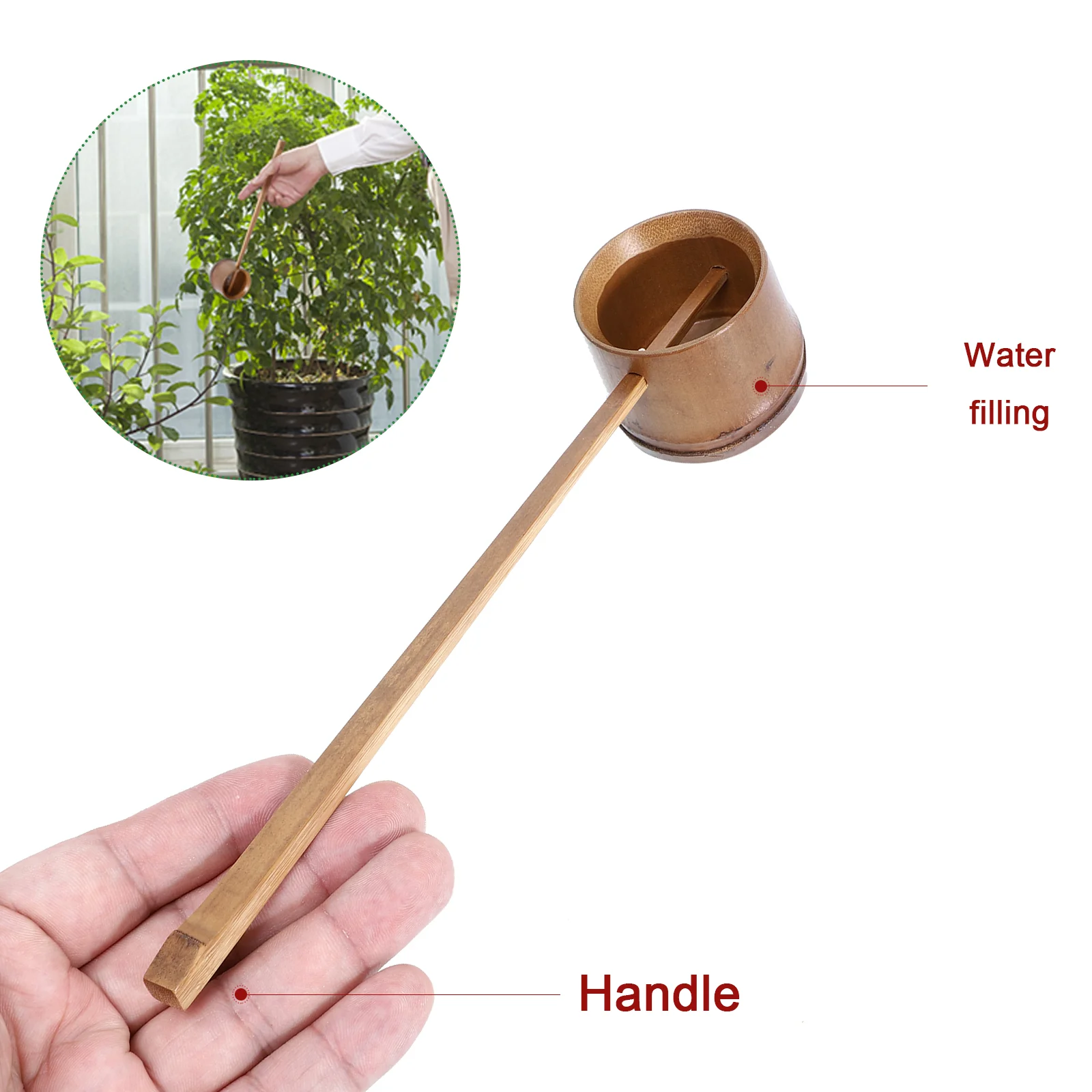 Бамбуковая ложка для воды с длинной ручкой совок посуда практичный ковш полива