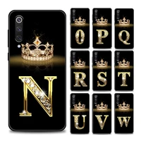 diamond crown letter n z phone case for xiaomi mi 9 9t pro se mi 10t 10s mia2 lite cc9 pro note 10 pro 5g soft silicone