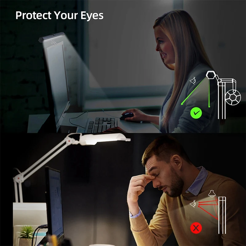 Акция! Затемняющая настольная лампа 40 см с монитором алюминиевый светодиодный