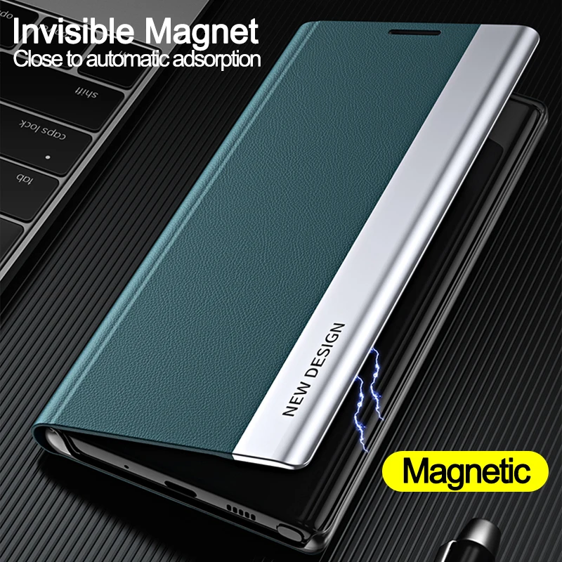 Flip Phone Case For Samsung S 22 21 20 10 8 9 7edge Note Plus Ultra Luxury leather Stand Magnetic Cover Coque |