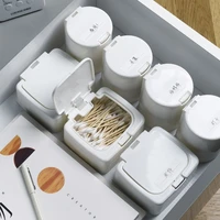 creative mini pop up desktop storage box dust proof cover cotton pad small items sorting and sorting device send label stickers