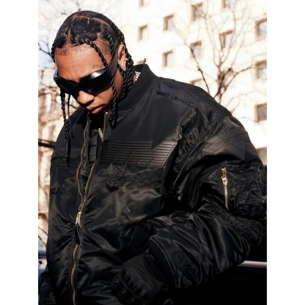 NIGO мужской зимний черный гоночный костюм High Street Trend винтажная летная куртка