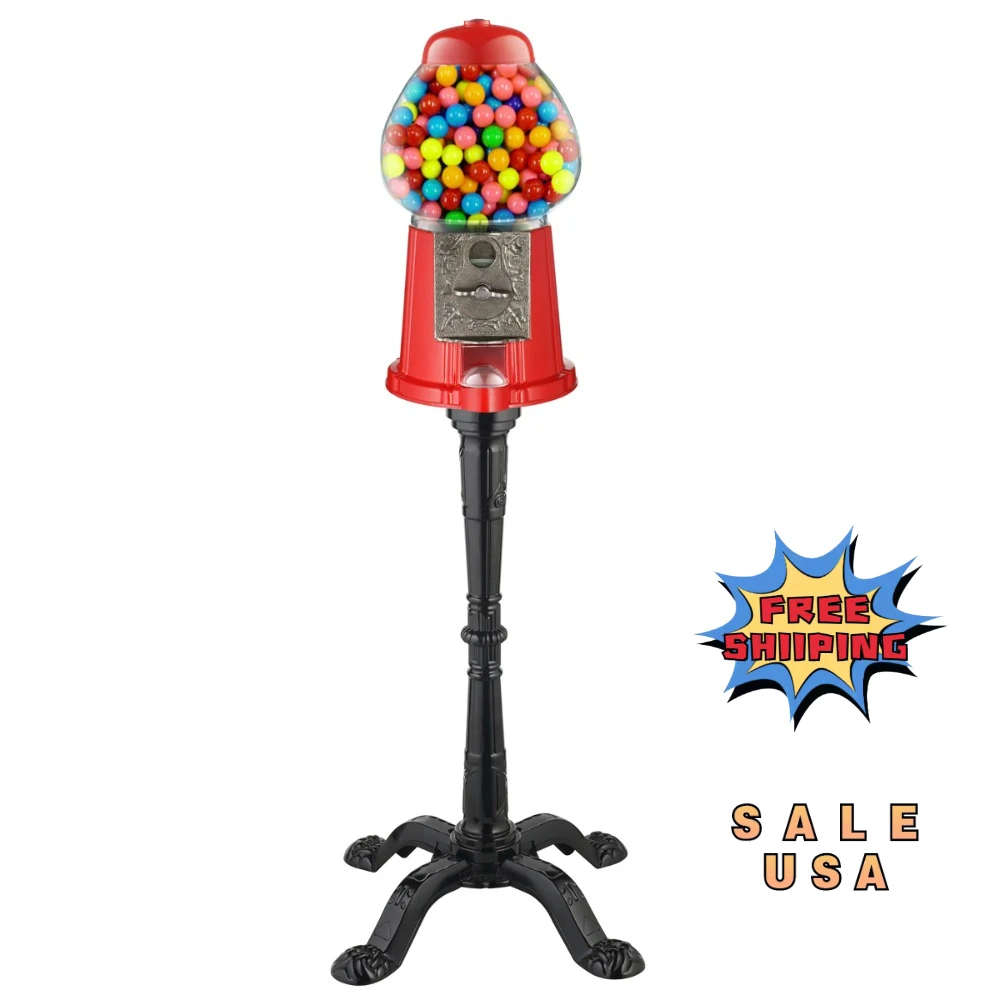 

15" Vintage Candy Gumball Machine & Bank with Stand by Great Northern Popcorn
