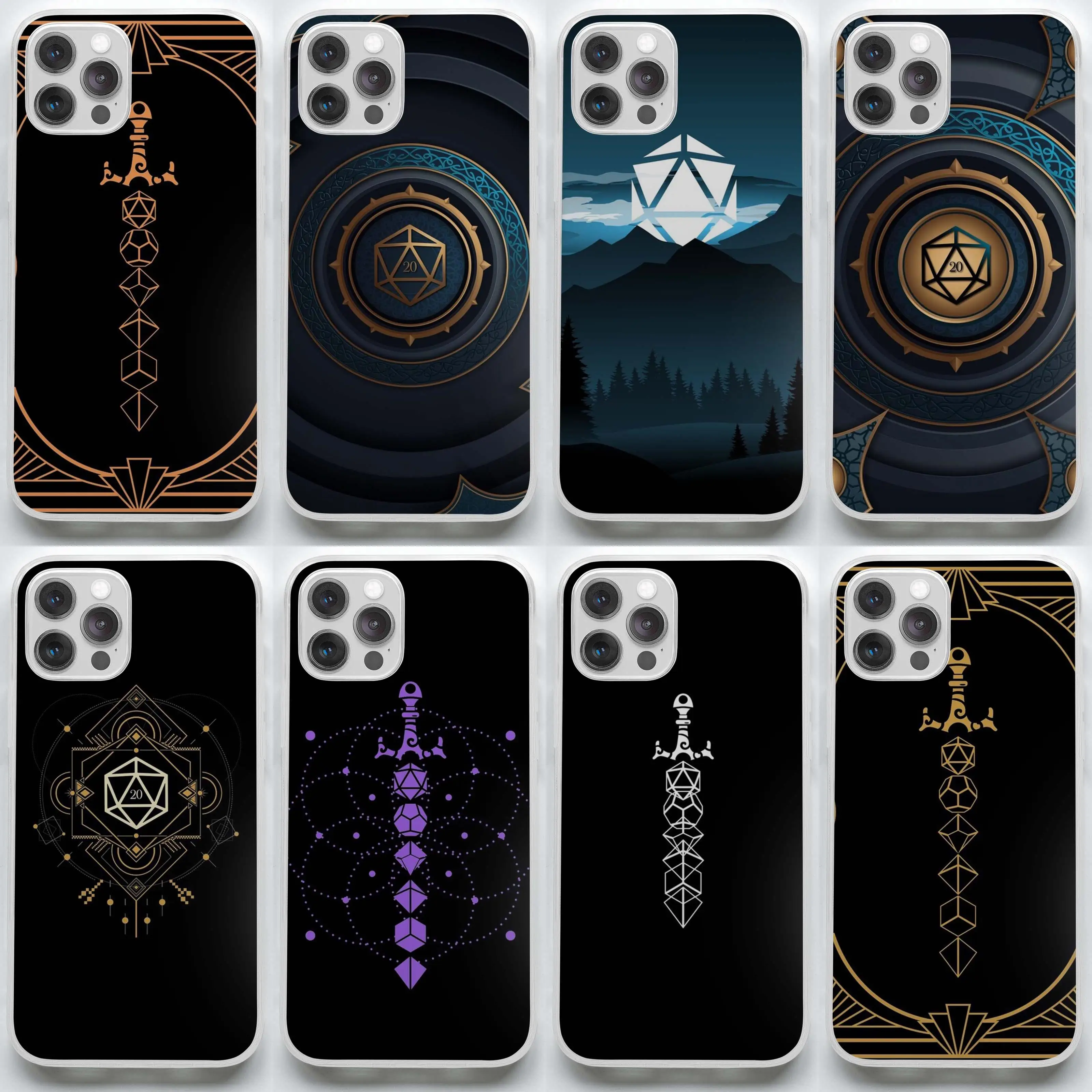 

Dungeon Armory Magical Orange Dice Sword Tabletop Rpg Gaming Phone Case for iPhone X XS XR Max 7 8 Plus 11 12 13 Pro Max Mini