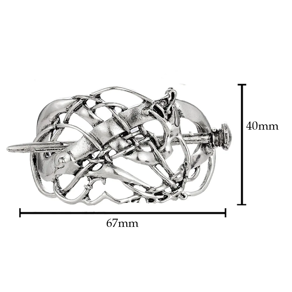 

Новинка заколка для волос викингов кельтский винтажный Дракон металлическая заколка для волос скользящая заколка для волос женская Античн...