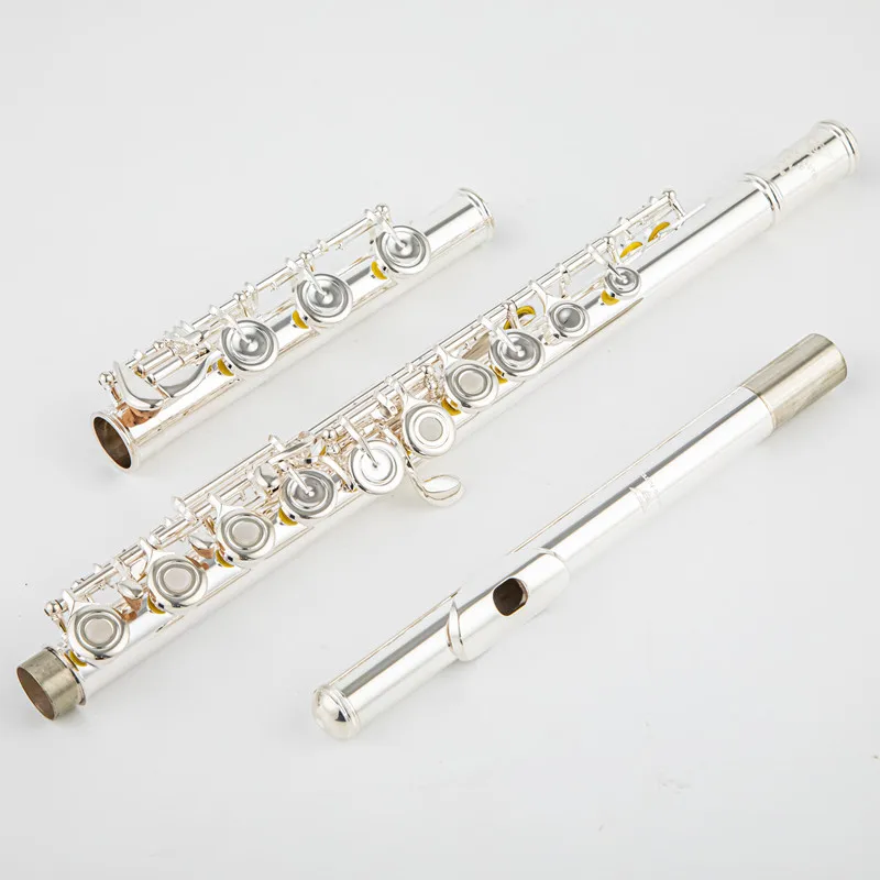 Фото Японская флейта Sankyo CF601, профессиональная мельхиор, ключ C, флейта с 17 отверстиями, посеребренные музыкальные инструменты с футляром №2