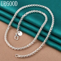 925 sterling silver 182024 inches 4mm circle lattice chain necklace for women men party engagement wedding fashion jewelry