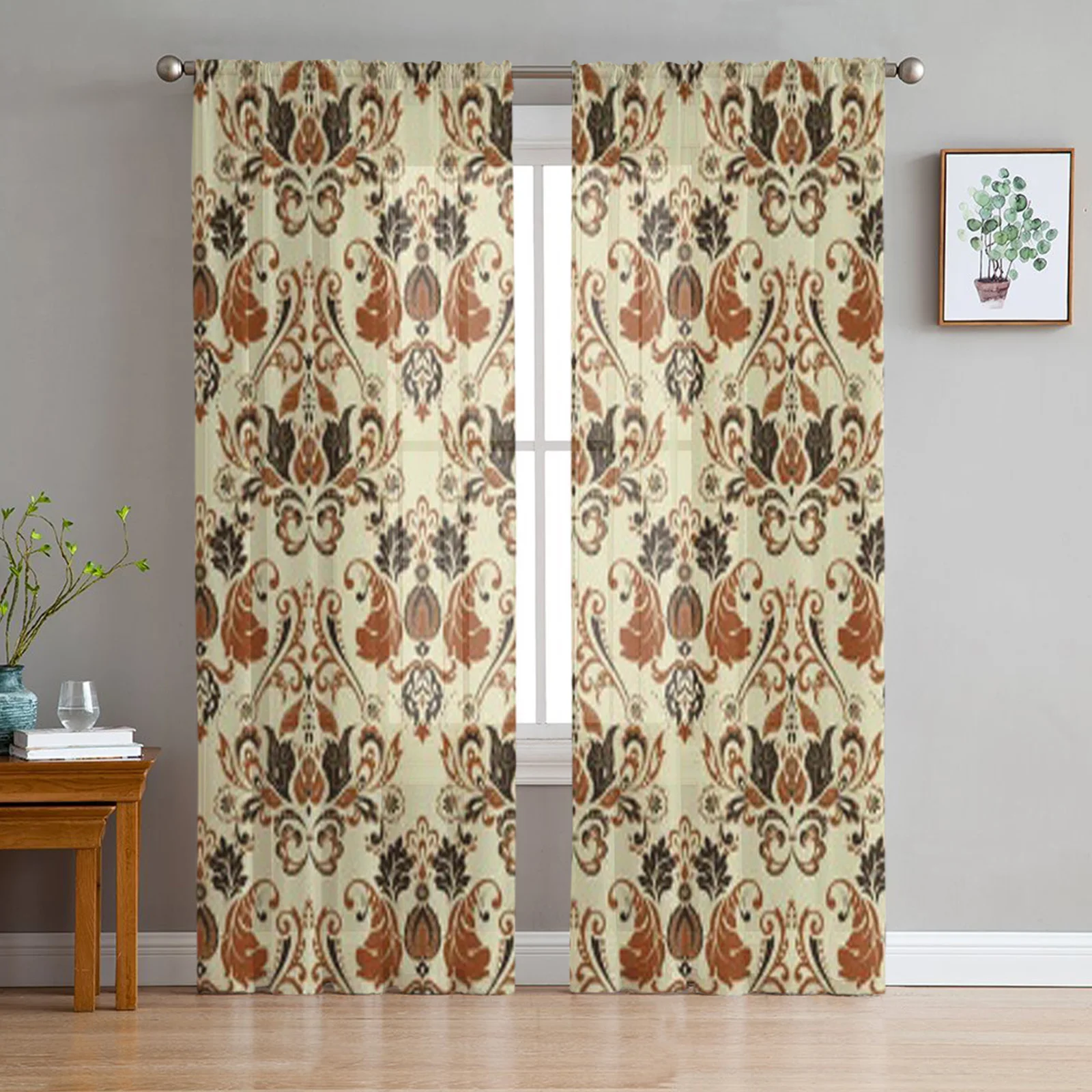 

Бесшовный винтажный фон Роскошные шифоновые прозрачные Занавески s для гостиной украшение для окна спальни Voiles занавески из тюля