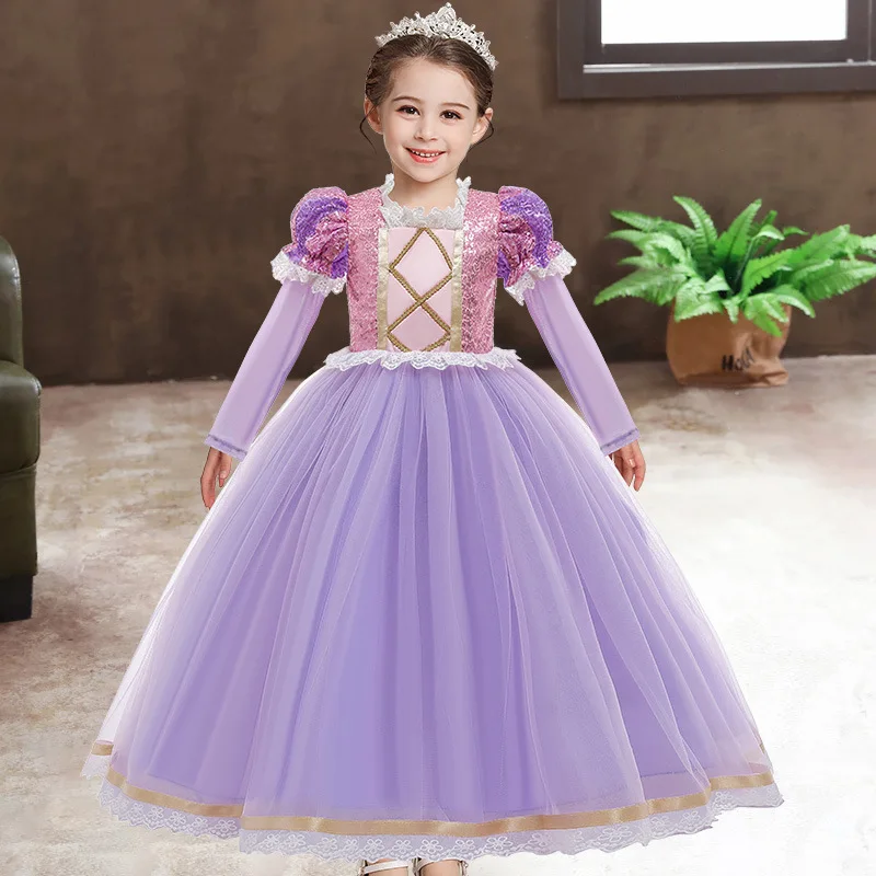 

Girls Anime Princess Dress Summer Dresses Girls Cosplay Rapunzel Dress New Year Carnival Costume Birthday Party Dress For Girls