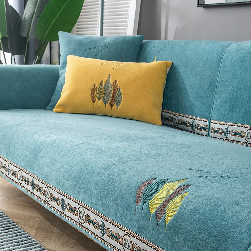 

2021 new simple solid color cotton non-slip sofa cushion