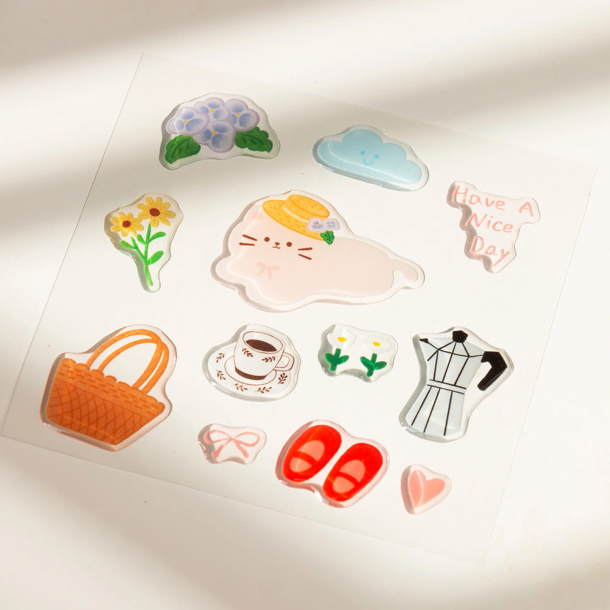 

INS милый черный кот мультфильм желе рельефная наклейка 3D эпоксидная смола прозрачные наклейки украшения для DIY чехлы для телефонов ноутбук планшет