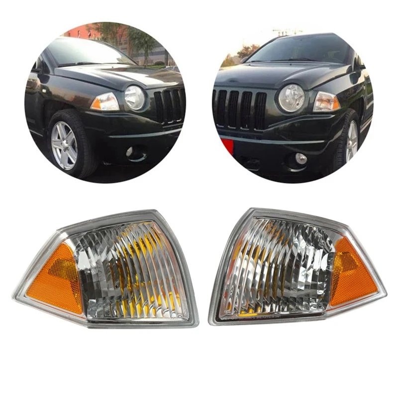 

Car Front Side Corner Light Turn Signal Indicator Light Lamp Shell For Jeep Compass 2007-2010
