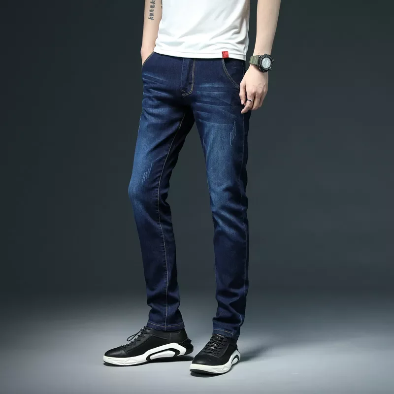 2022New New Style Men's Jeans Fashion Casual High-quality Stretch Skinny Jeans Men's Straight Slim Jeans Boutique Brand