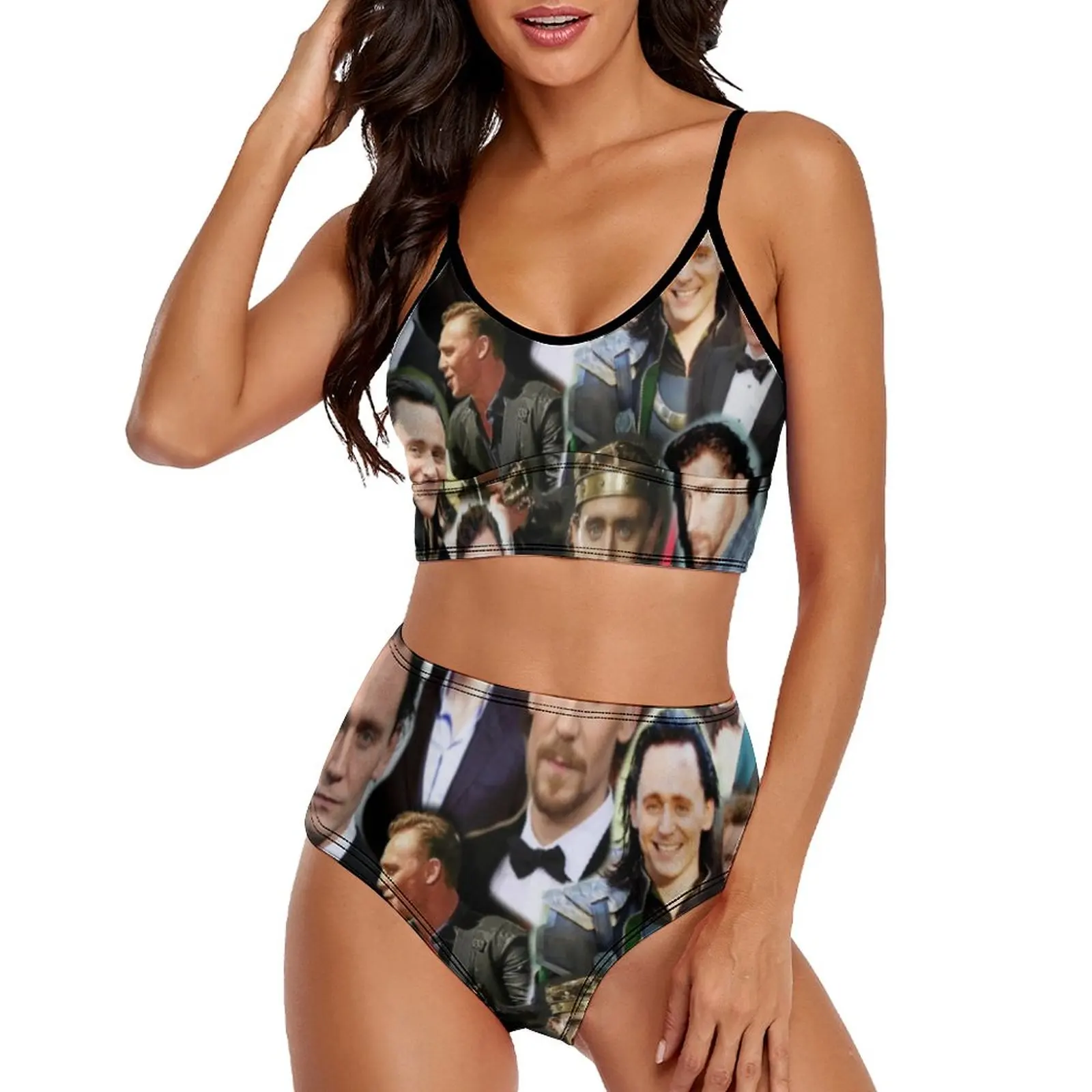 

Купальник-бикини с высокой талией, в стиле ретро