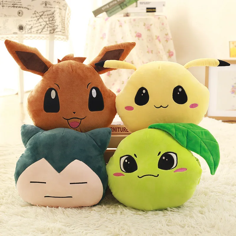 

Pokemon Pikachu Plush Toys Eevee Pillow Anime Psyduck Cushion Snorlax Stuffed Doll Pokémon Kawaii Soft Plushie Gift for Children