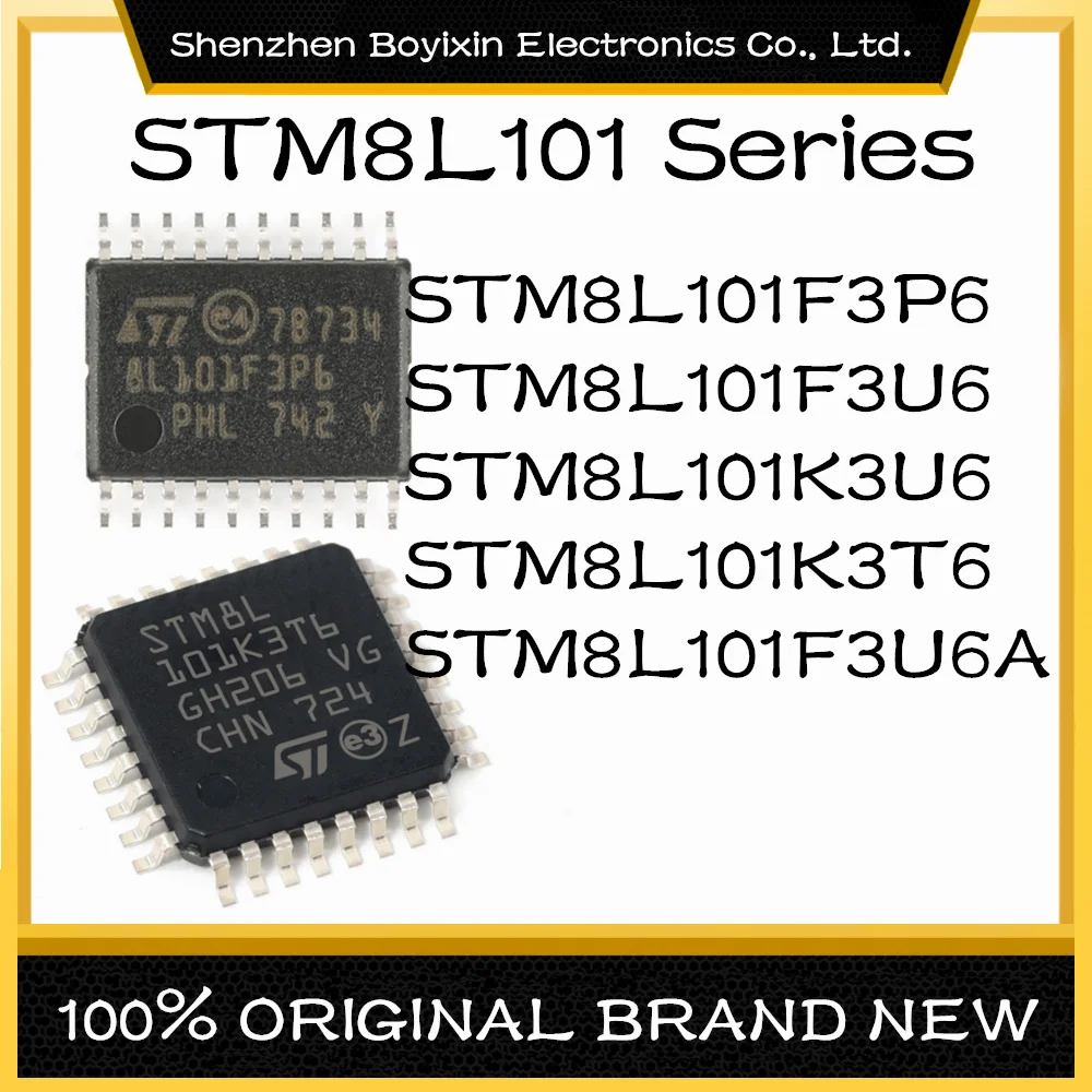 STM8L101F3P6 STM8L101F3U6 STM8L101K3U6 STM8L101K3T6 STM8L101F3U6A STM8 16 МГц флэш-память: 8K @ x8bit RAM: 1, 5 Кб (MCU/MPU/SOC) IC