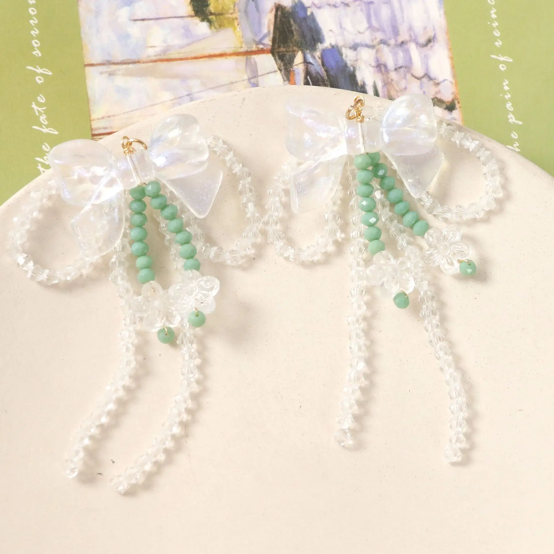 

1 шт. иллюзия, небольшой цветок, кисточка, лук, «сделай сам», плетеные вручную Серьги-кисточки, бусины, кисточки для «сделай сам», аксессуары для изготовления ювелирных изделий