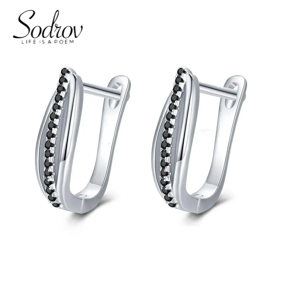 

SODROV Black Stone Women's Hoop Earrings Jewelry 2023 Trend Earing Gothic Wholesale Accessories Leaf Earring for Women