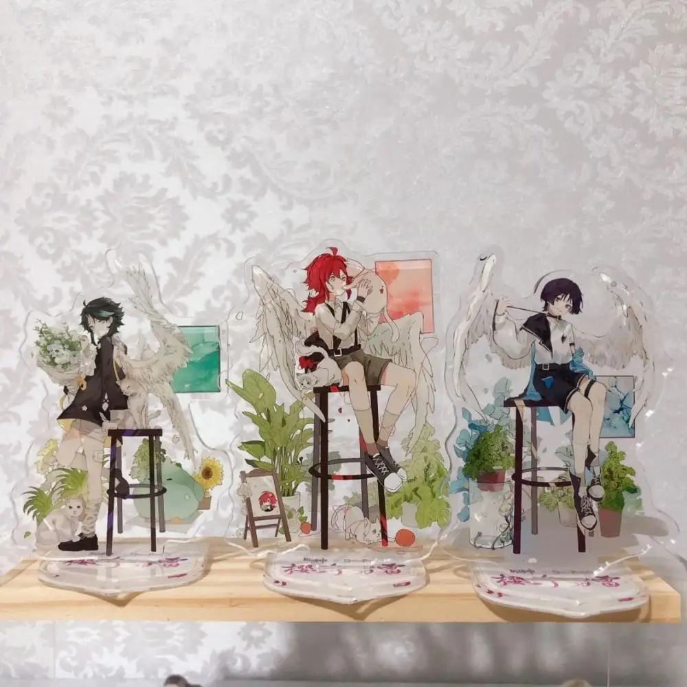 8 см Genshin Impact Xiao Venti Крылья ангела в форме человека стоячая карта украшение для