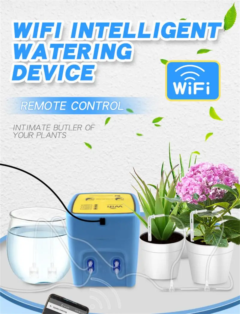 

WIFI Intelligent Watering Device Double Pump Timed Automatic Drip Irrigation System Remote APPController For Garden Plant Flower