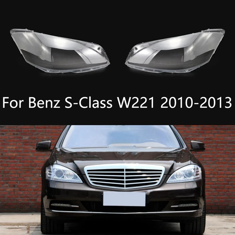 1Pair Front Headlight Shell Lampshade Part Kit For Mercedes-Benz W221 S280 S300 S350 S500 2010-2013