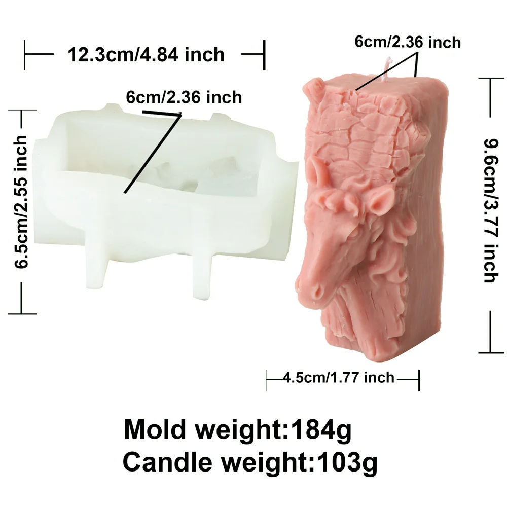 3D креативные силиконовые формы в виде животных для свечей статуя конского головы