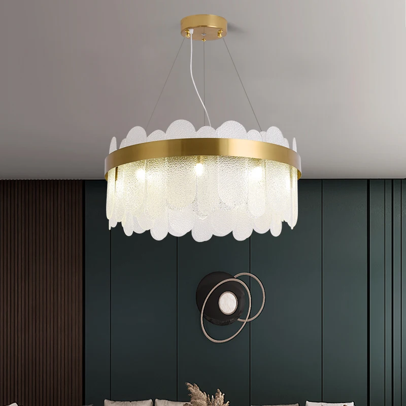 

Kobuc Nordic Luxury Glass Chandelier Living Room Ceiling Chandelier Bedroom Crystal Lamp Kitchen Chandelier Villa Pendant Lamp