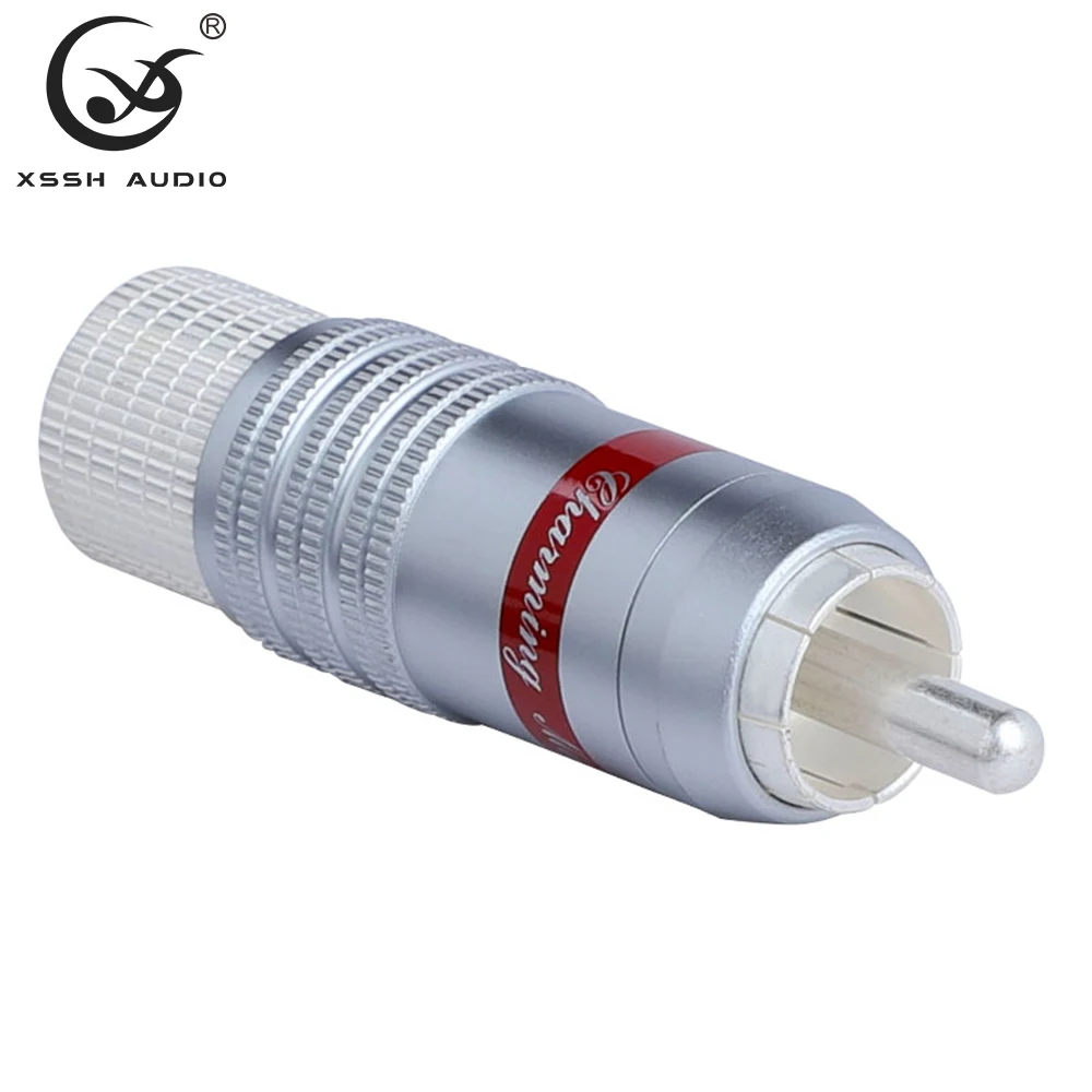 8 шт. RCA XSSH YIVO Hi-End HIFI DIY OEM ODM латунный посеребренный штекер аудио видео RCA разъем для 8 мм макс. кабель Шнур