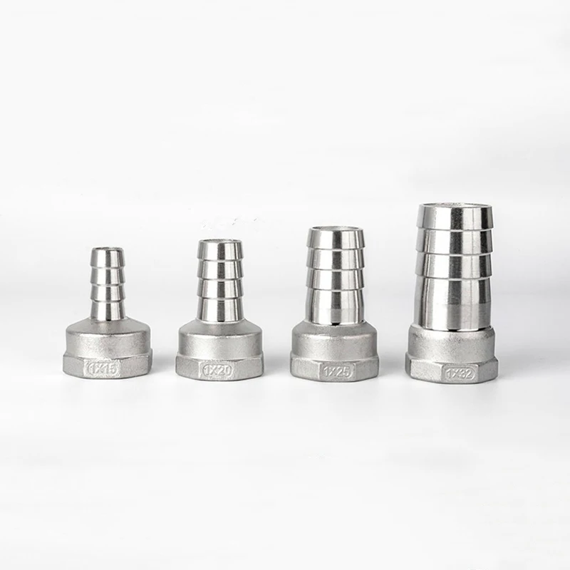 

8mm 10mm 12mm 15mm 16mm 19mm 20mm 25mm 32mm Hose Barb x 1/2" 3/4" 1" BSP Female Thread 304 Stainless Steel Nipple Pipe Fitting