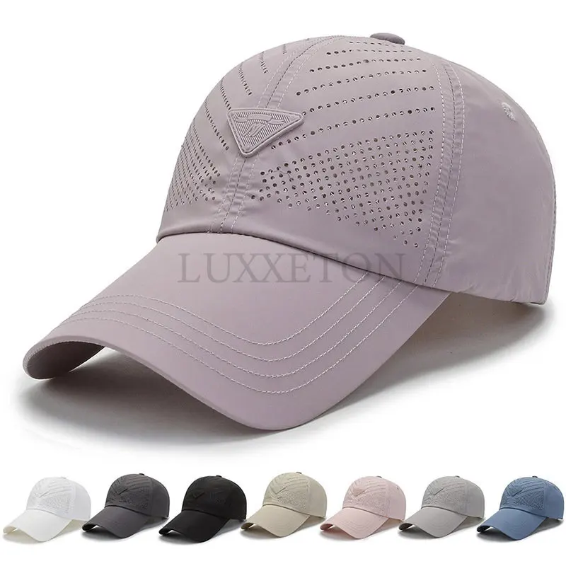 

Men's Summer Cap Quick Dry Breathable Hold Simple Solid Color Snapback Hat Outside Sport Cooling Hat Unisex Baseball Cap