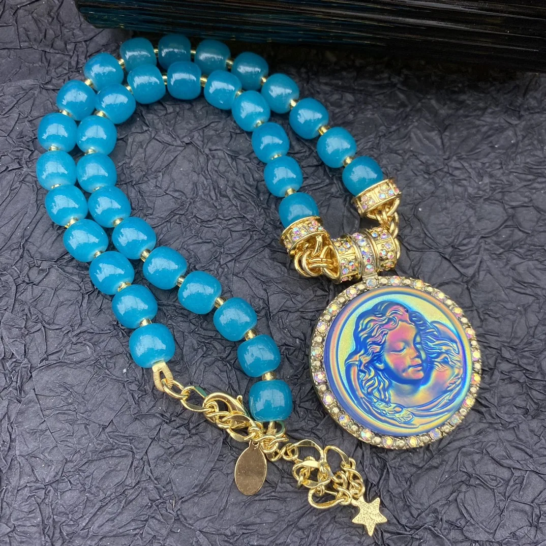 

Fashion Beaded Magnetic Chain Retro Blue Necklace Available In A Variety Of Styles Collares Jewelry Collier Femme