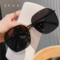 zuee new style women fashion sunglasses metal korean style square oval sunglasses personalized anti uv glasses