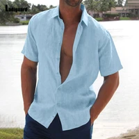 ladiguard mens lepal collar blouse 2022 short sleeve casual beach shirt masculina camisa tops blusas homme ropa male streetwear