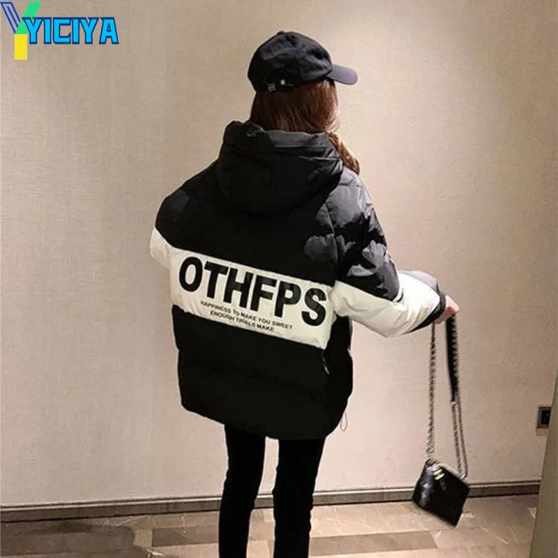 YICIYA 2022 New Winter Jacket Women Parkas Hooded Short Coat Female Parka Warm Thicken Jacket Casual Loose Cotton Padded Outwear