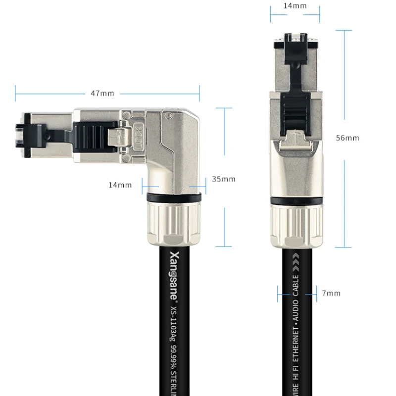 Hi-end сетевой кабель CAT 8 из стерлингового серебра 10 гигабитных скоростей 40 Гбит/с