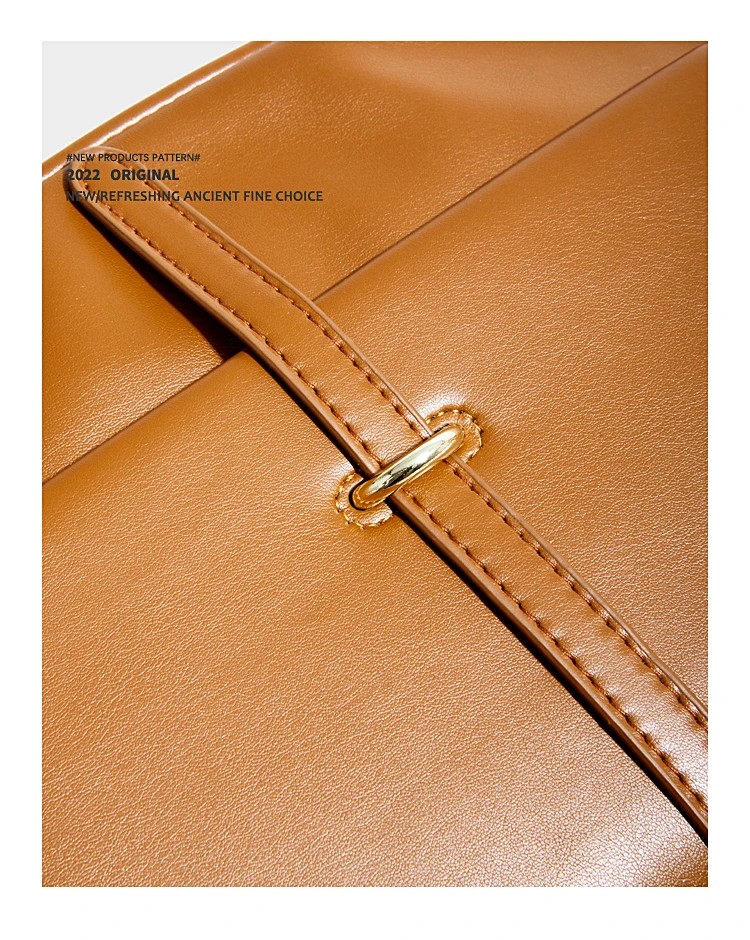 Elmsk Vintage Leather Casual Messenger One Shoulder Bag Women