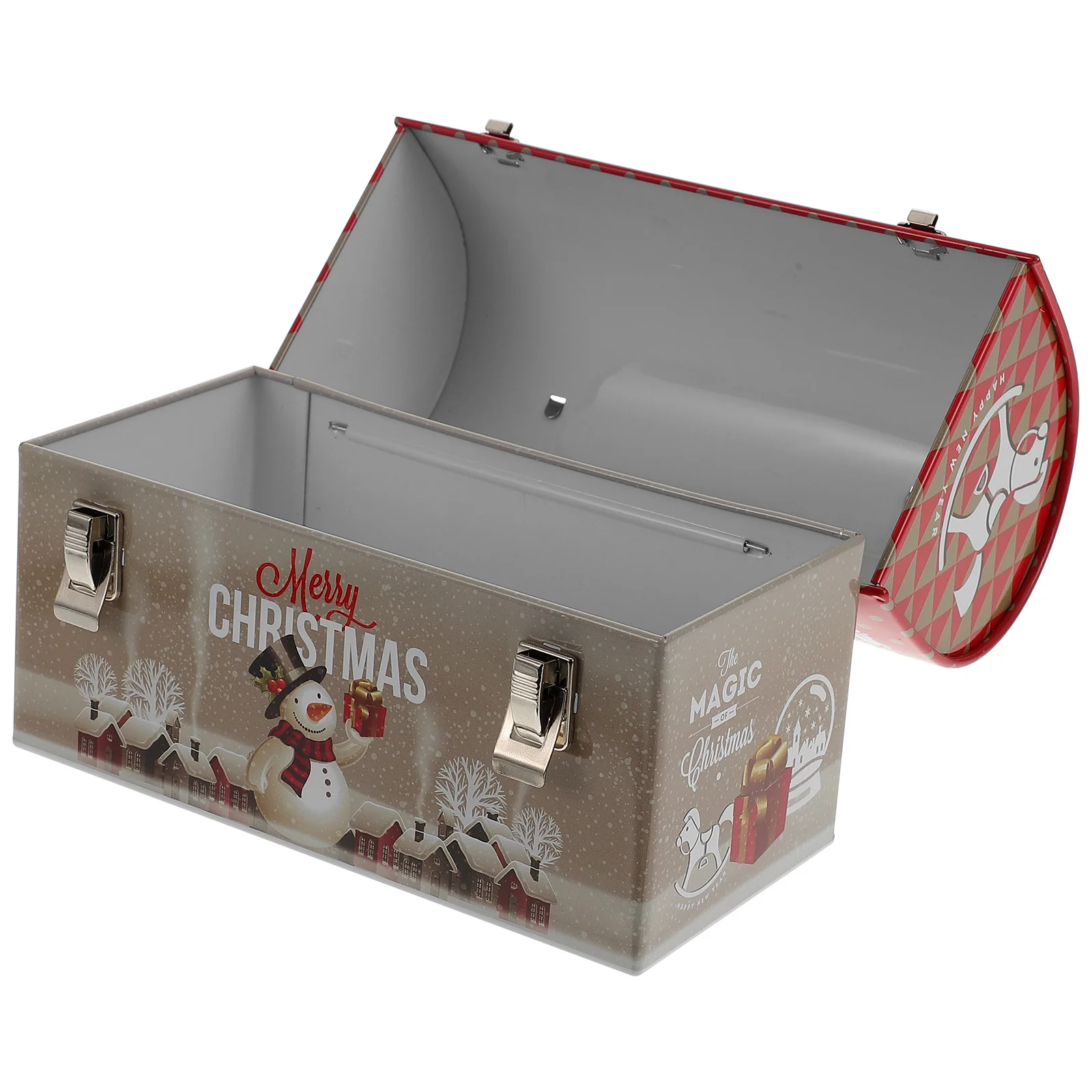 

Christmas Box Tin Gift Cookie Tins Money Tinplate Candy Holidayboxes Storage Bank Favor Piggysaving Jar Metal Lids Cans Treat