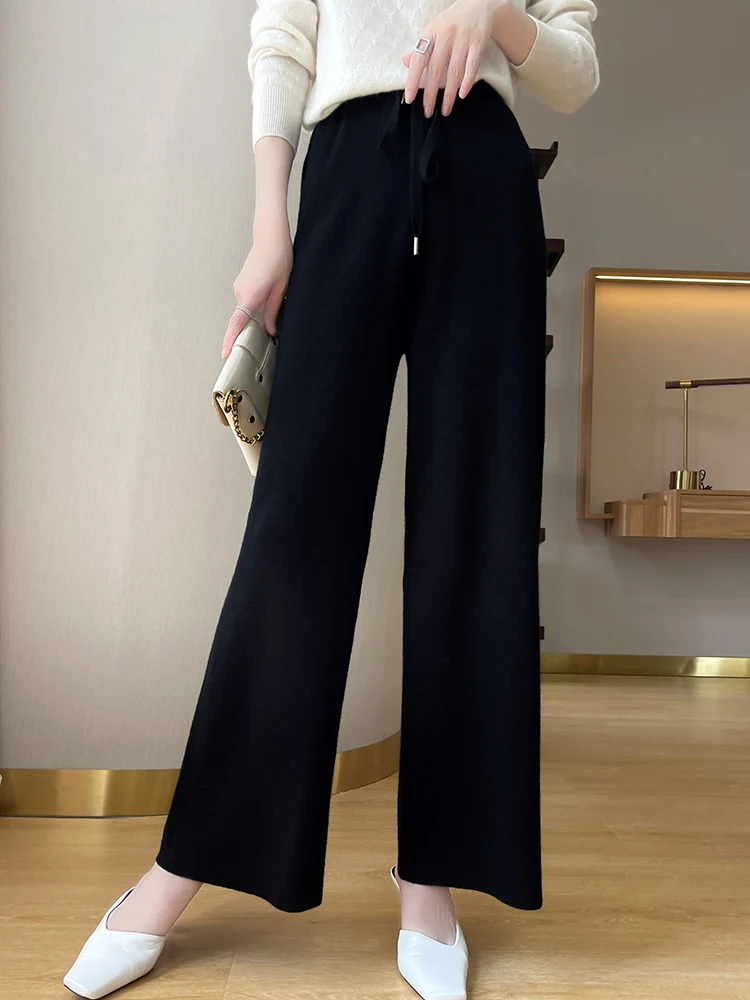 Широкие брюки BELIARST из 100% чистой шерсти женские с высокой талией новинка сезона