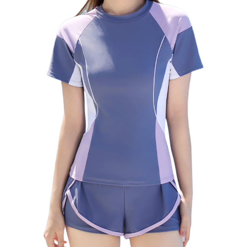 Купальник EZL женский купальник из 2 предметов с коротким рукавом и шортами