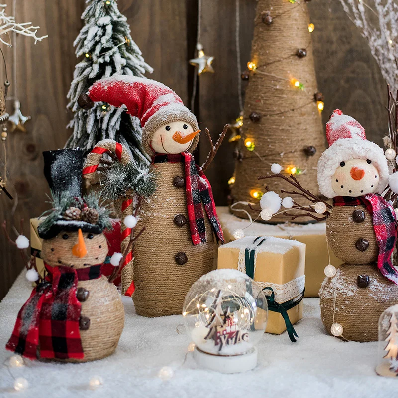 

Santa Snowman Christmas Tree Large Floor Decoration Holiday Atmosphere Decorative Art Style