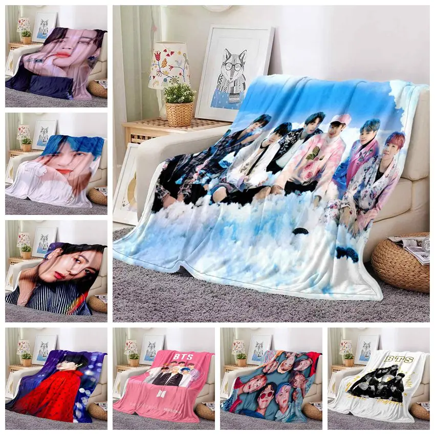 

Kpop Boy super idol Blanket Ultra Lightweight Soft Plush Flannel Throws Anime Blanket for Sofa Bed Couch best Office Gifts