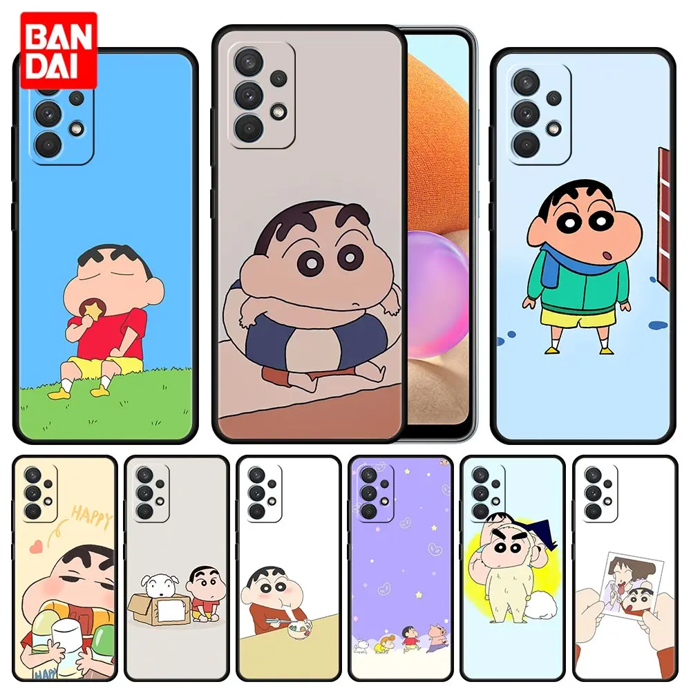 

Cover Case for Samsung Galaxy A51 A52 A03 A13 A31 A32 A50 A70 A71 Note 20 Ultra 5G Bag Capa Cartoon Crayons Shin-Chan Cute