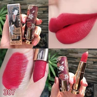 hengfang retro style carved velvet lipstick matte pigmented waterproof lasting lip makeup silky touch charming cosmetics