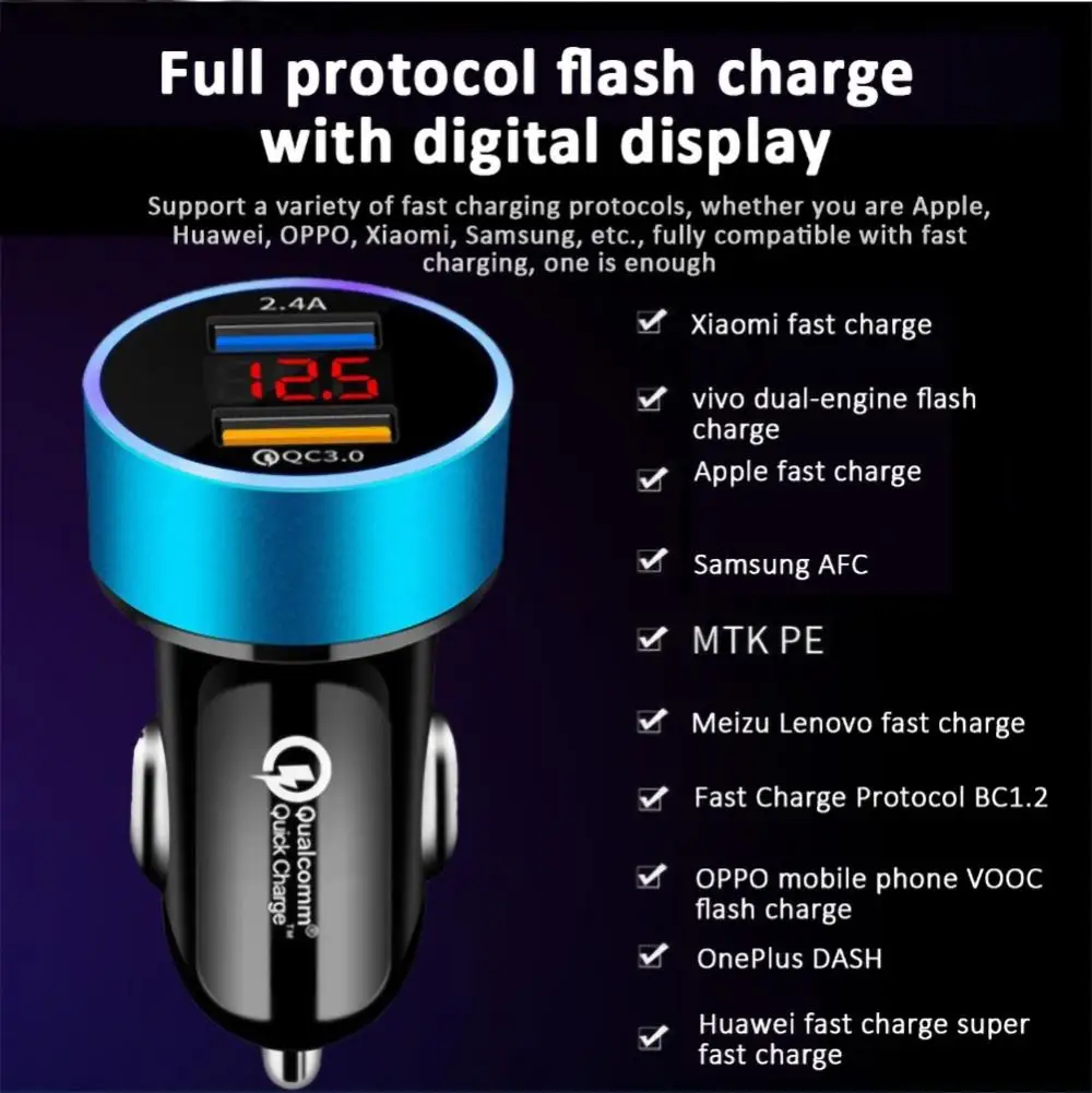 66w car charger dual port usb type c quick charger digital pps qc pd 3 0 laptop phone charger for iphone 13 12 xiaomi free global shipping
