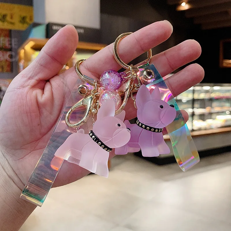 

Jarre Aero Bull Puppy Car Key Chain Creative Bag Crystal Key Pendants Cute Resin Schoolbag Pendant Keychain